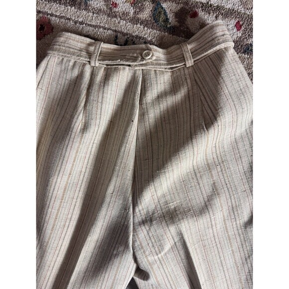 Vintage Cleveland 70s high waisted Wide Leg Slub cotton Striped Pants size 5 - Picture 14 of 14
